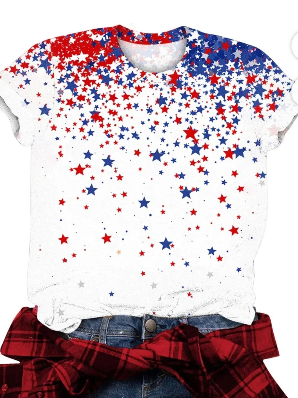 Two Star Spangled Patriotic Shirts for Women - Small and Medium